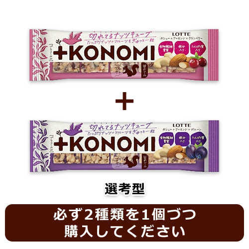 +KONOMI カシュー+アーモンド+クランベリー・カシュー+アーモンド+プルーン