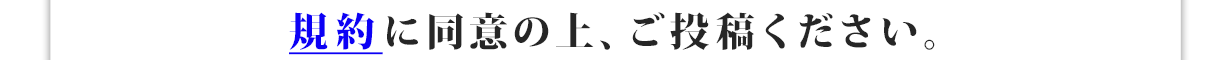 規約に同意の上、ご投稿ください。