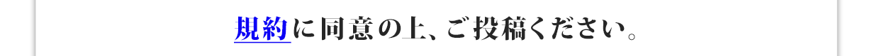 規約に同意の上、ご投稿ください。