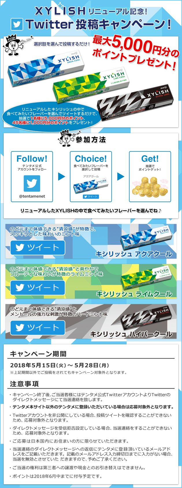 XYLISHリニューアル記念! Twitter投稿キャンペーン! 最大5,000円分のポイントプレゼント!