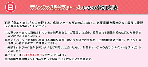 B テンタメ応募フォームからの参加方法