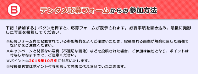 B テンタメ応募フォームからの参加方法