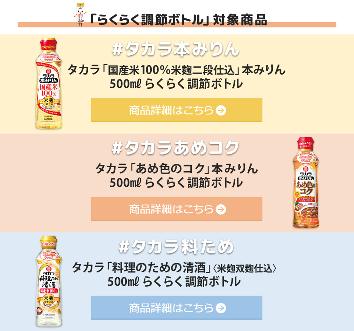 「らくらく調節ボトル」対象商品